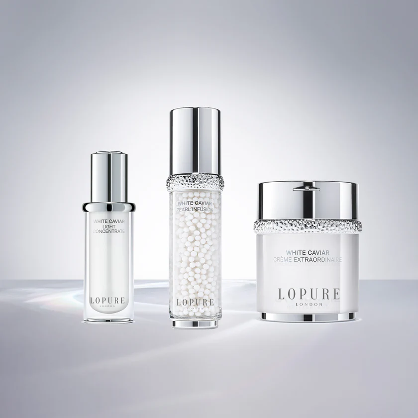 Lopure white caviar pearl serum bottle